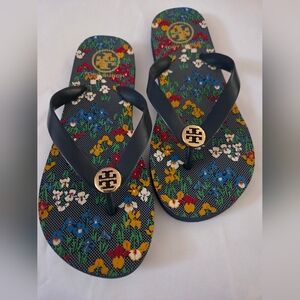 Tory Burch Multicolor Floral Flip Flops